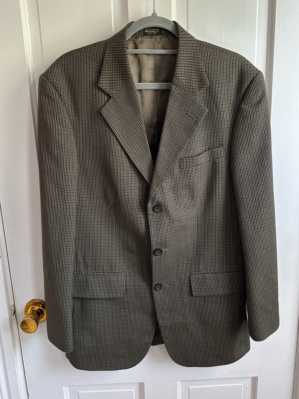 Oscar de la Renta Vintage Men's Classic Houndstooth Blazer - 100% Wool